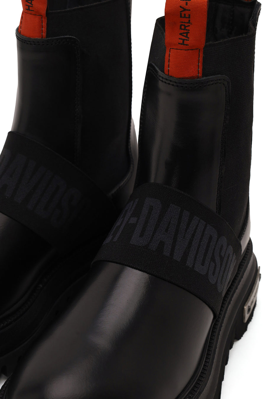 Harley Davidson Woman Black Nefud Thick-Soled Leather Chelsea Boots