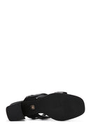 Women's Black Thick Heeled Slippers | Derimod