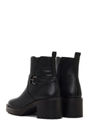 Women's Black Zippered Thick Heeled Boots | Derimod