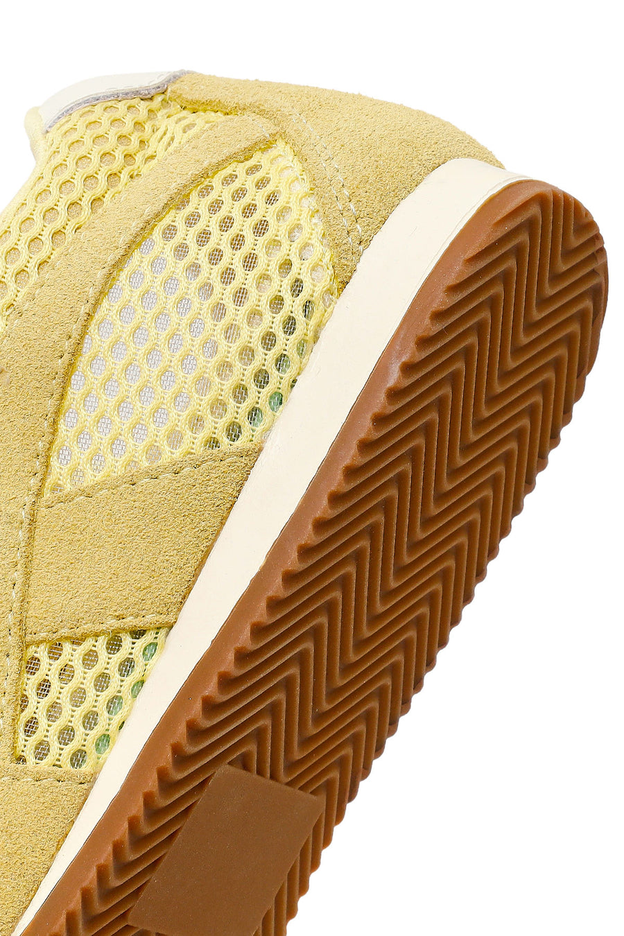 Women's Yellow Lace-up Suede Leather Sneaker
