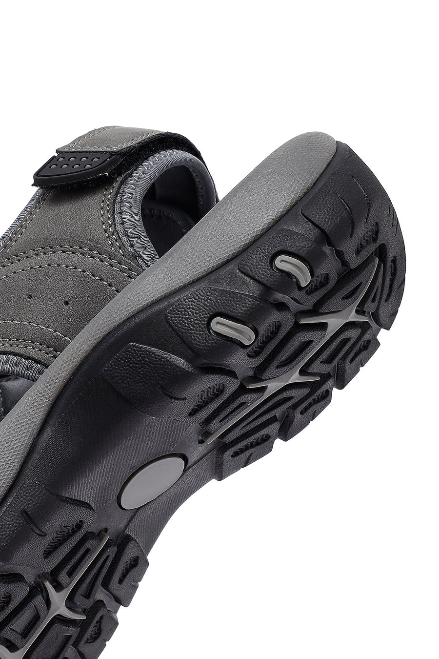 Male Grey Leather Outdoor Sandals