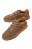 Erkek Vizon Bağcıklı Süet Deri Sneaker | Derimod