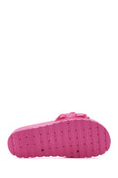Women's Pink Thick-Soled Knitted Patterned Slippers | Derimod