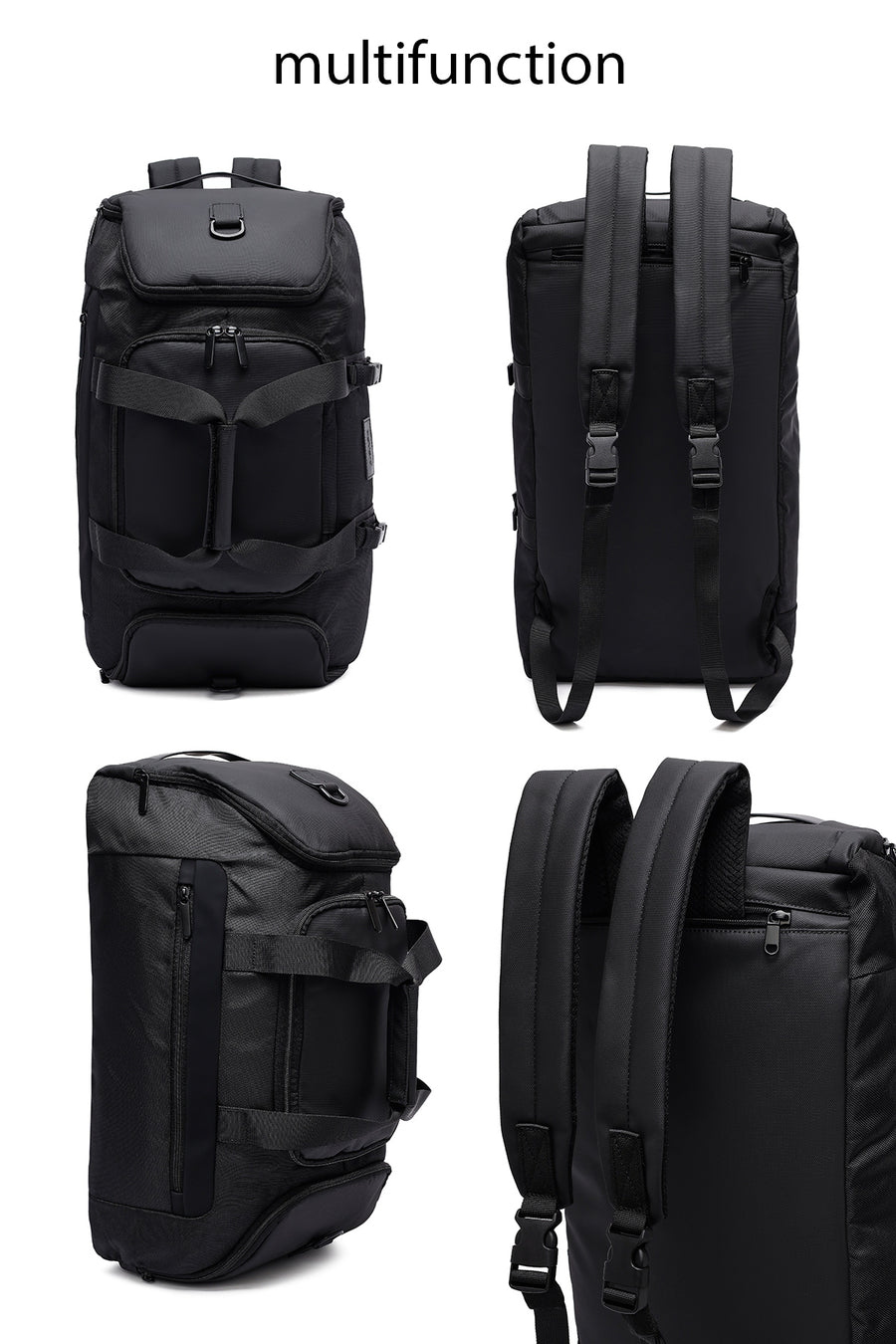 Men's Black Fabric Travel Bag
