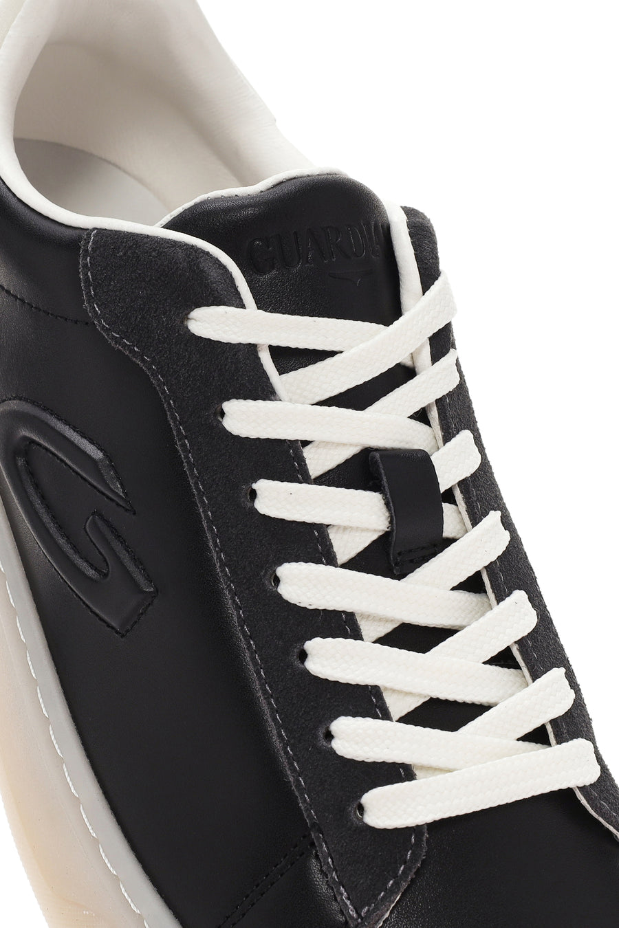 Alberto Guardiani Men's Black New Era Lace-Up Leather Sneakers