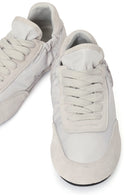 Kadın Gri Bağcıklı Deri Sneaker | Derimod