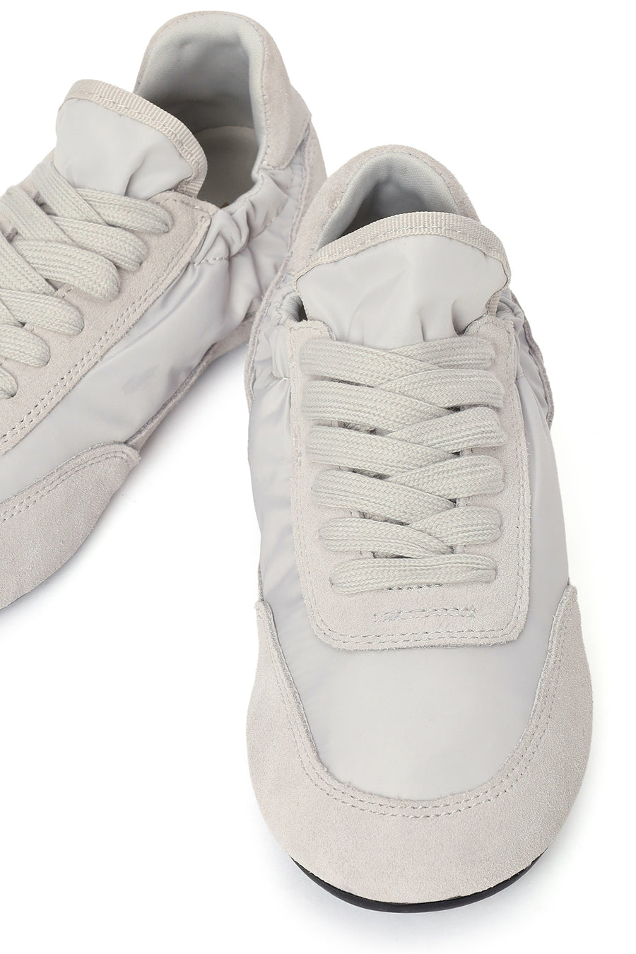 Kadın Gri Bağcıklı Deri Sneaker