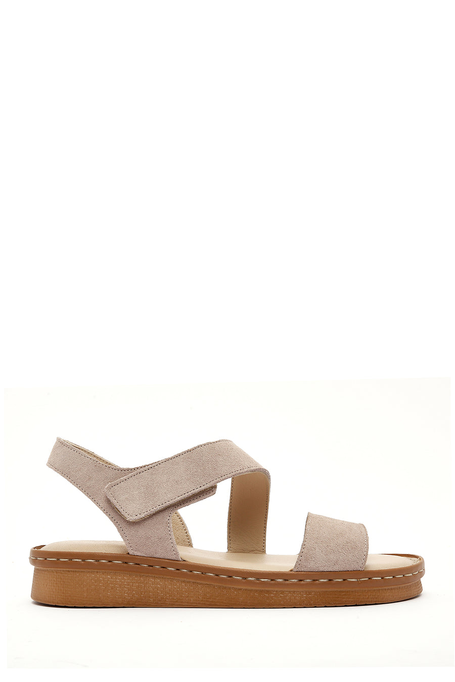 Women's Beige Suede Leather Comfort Sandals 26SFD340210 | Derimod