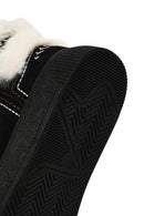 Women's Black Chunky Suede Teddy Boots | Derimod