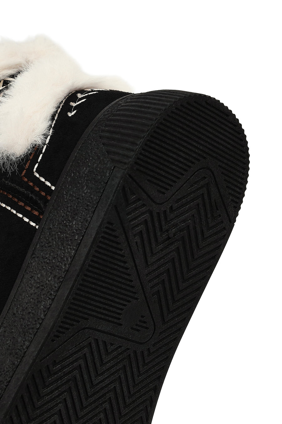 Women's Black Chunky Suede Teddy Boots