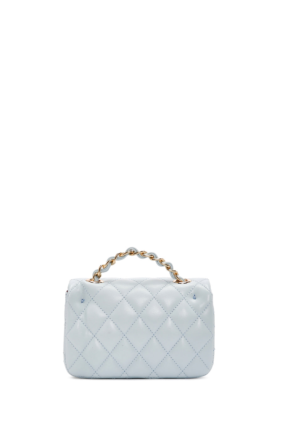 Women's Blue Long Strap Quilted Crossbody Bag