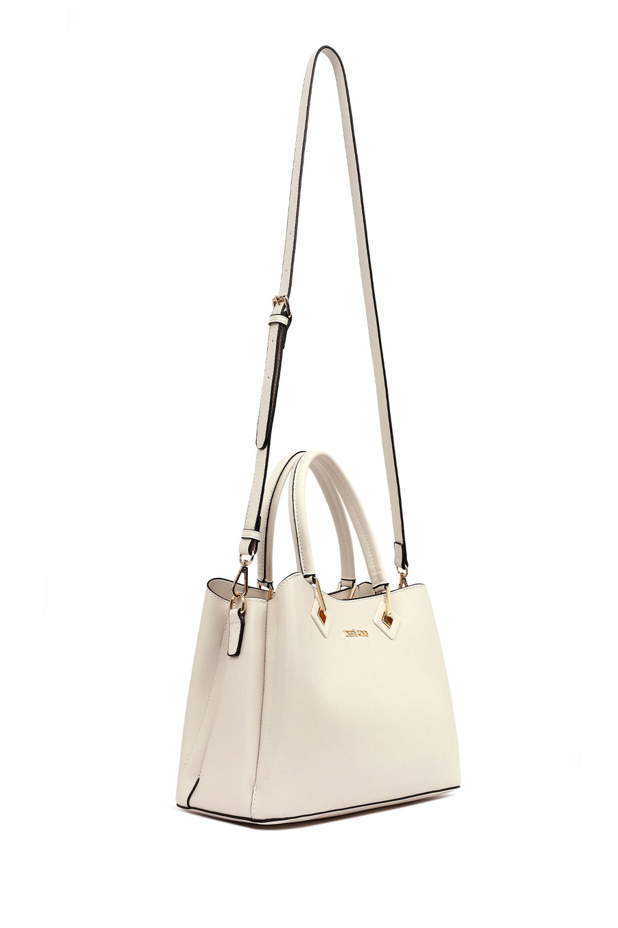 Women's Cream Long Strap Shoulder Bag