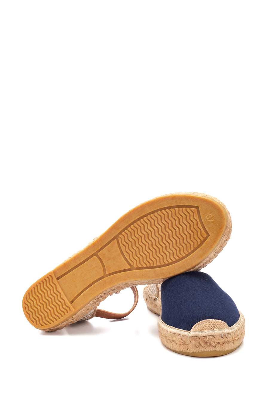 Kadın Lacivert Hasır Taban Espadril Sandalet