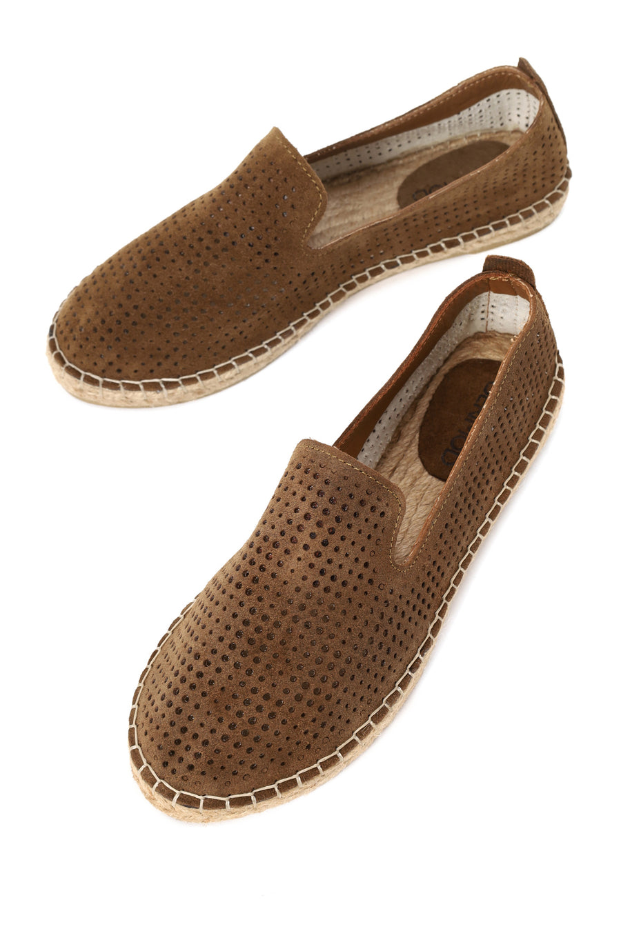 Woman Tan Patterned Suede Espadrilles
