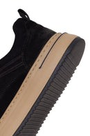 Erkek Siyah Bağcıklı Kalın Tabanlı Nubuk Deri Sneaker | Derimod