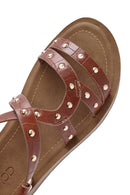 Women's Tan Crocodile Sandals | Derimod