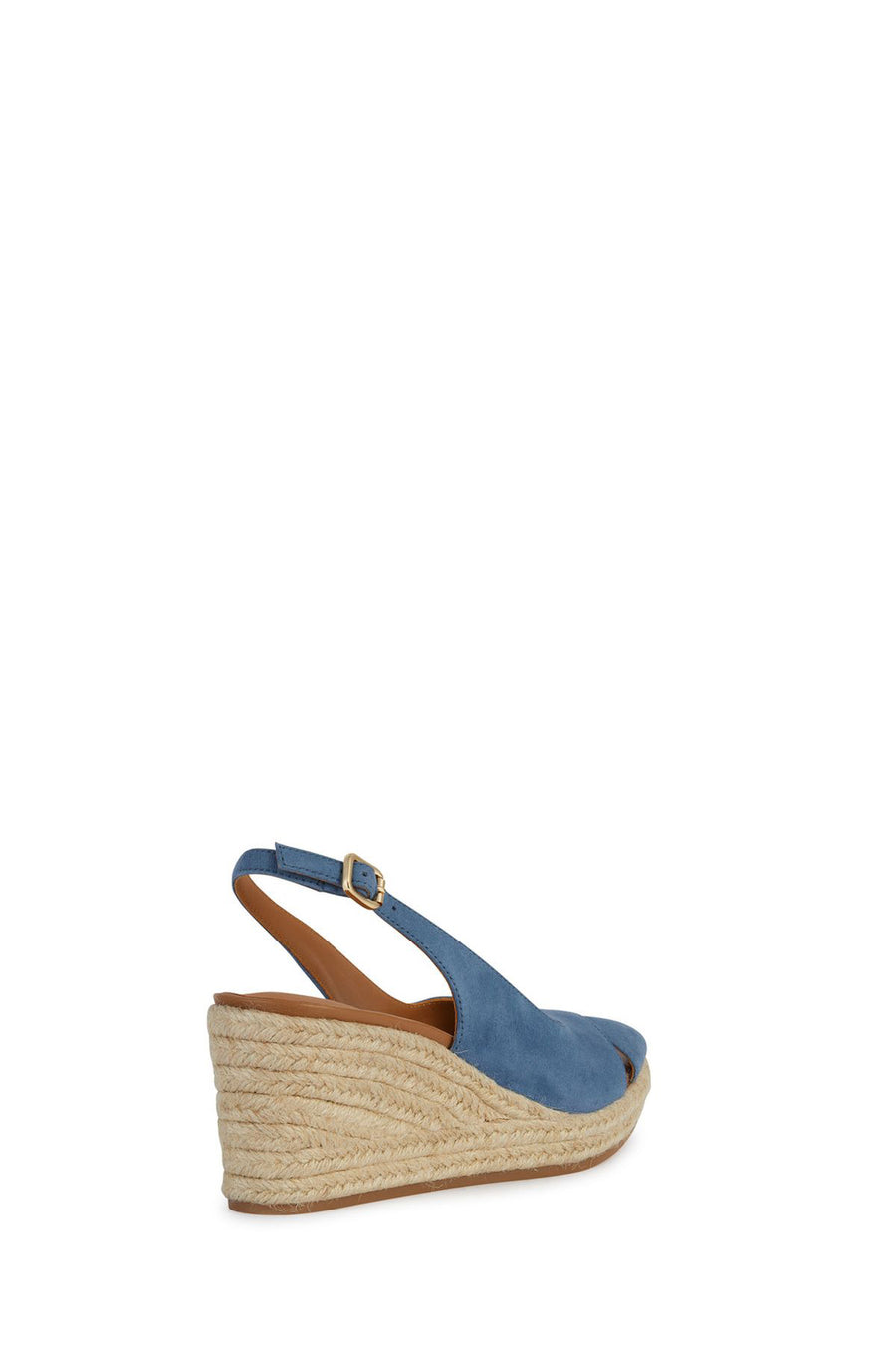 Geox Women's Blue Panarea Wedge Heels Suede Leather Espadrille
