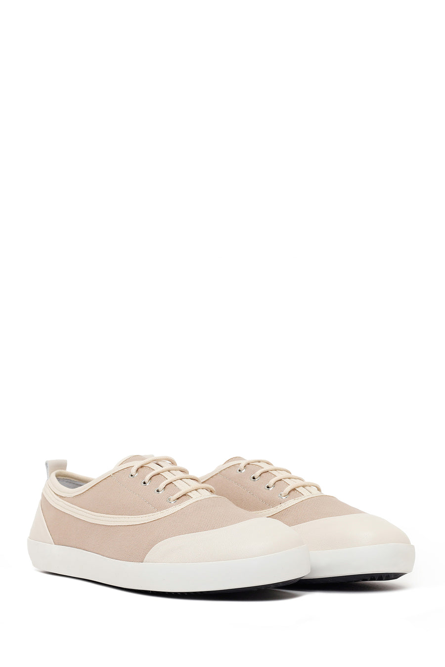 Kadın Bej Bağcıklı Deri Sneaker