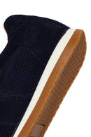 Erkek Lacivert Bağcıklı Süet Deri Sneaker | Derimod