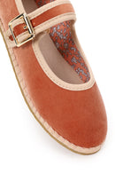 Woman Powder Buckled Fabric Mary Jane Ballerine flats | Derimod