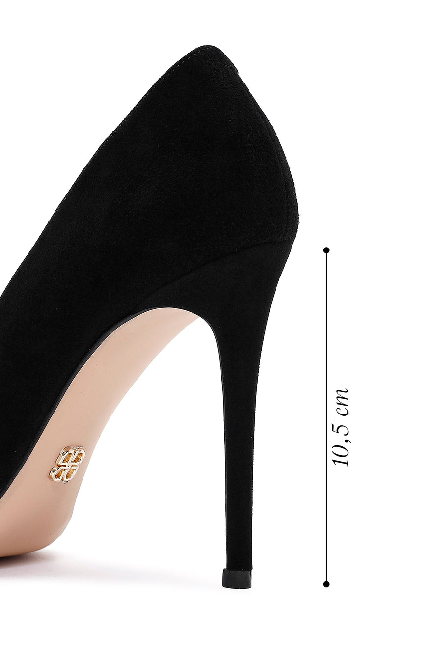 Women's Black Thin Heel Suede Leather Stiletto