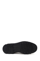 Male Black Zip Closure Leather Combat Boots | Derimod