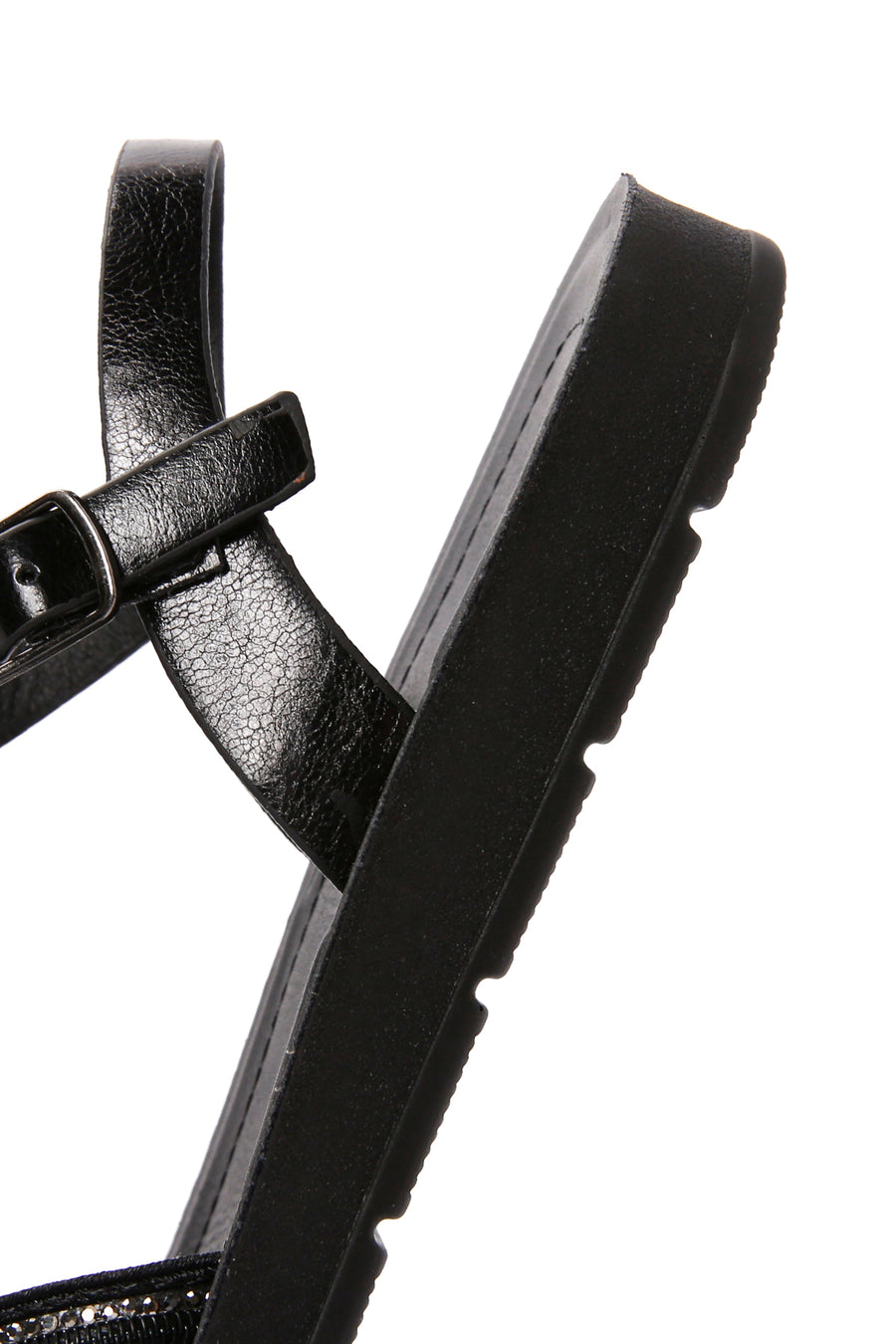 Women's Black Ankle Strap Comfort Sandals