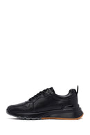Men's Black Lace-Up Leather Casual Sneakers | Derimod