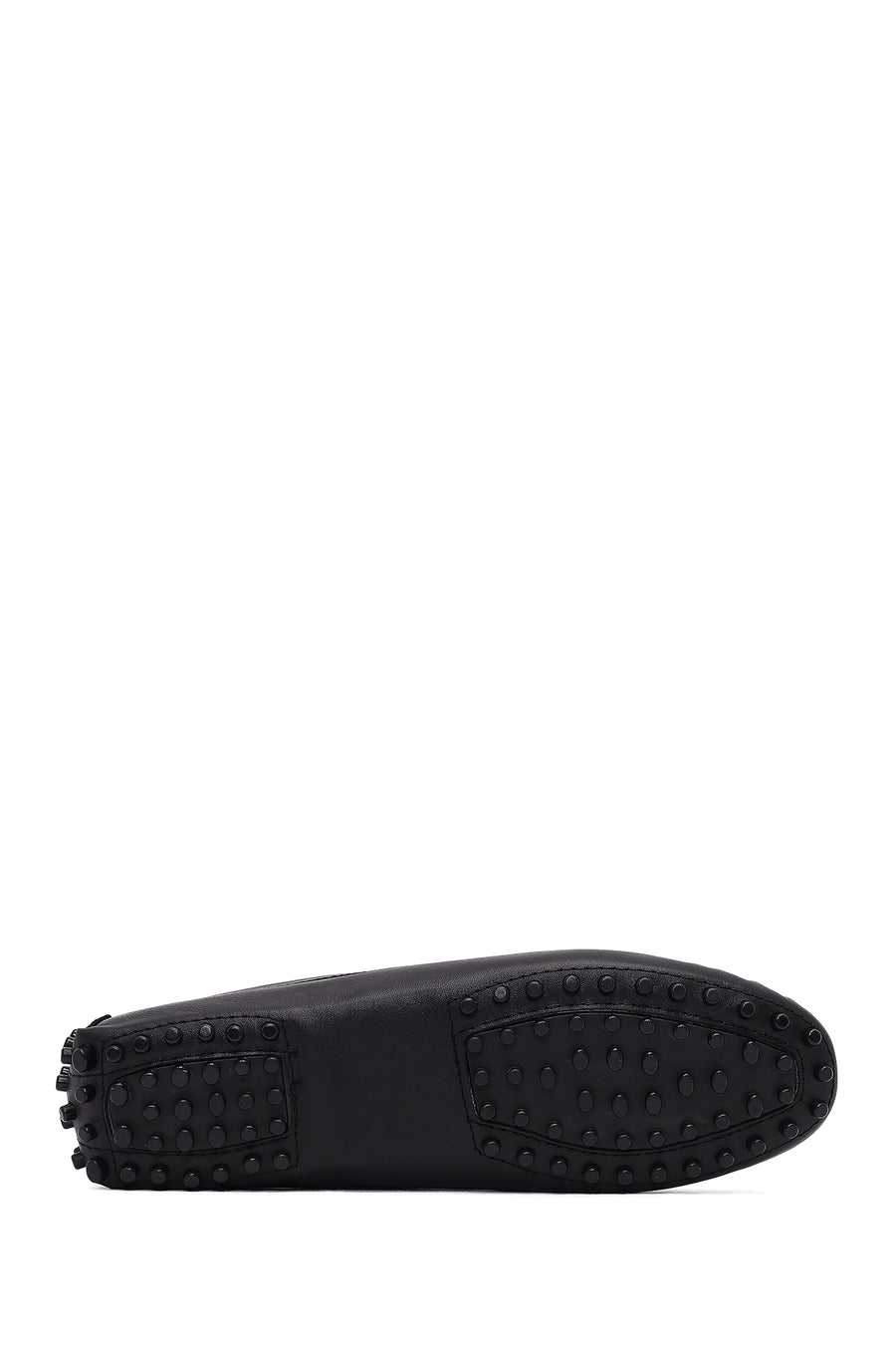 Women's Black Buckled Leather Loafer