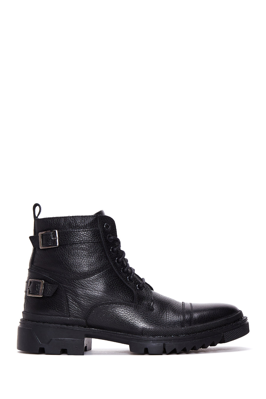 Men's Black Lace-Up Leather Casual Combat Boots 24WFD6201FT | Derimod