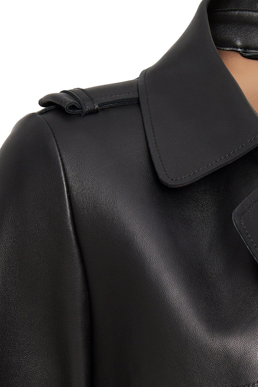 Los Angeles Women's Black Jacket Collar Leather Coat
