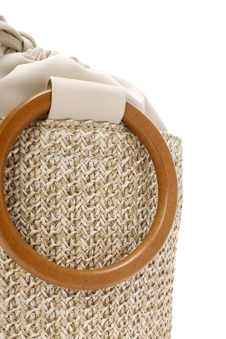 Women's Cream Straw Handbag