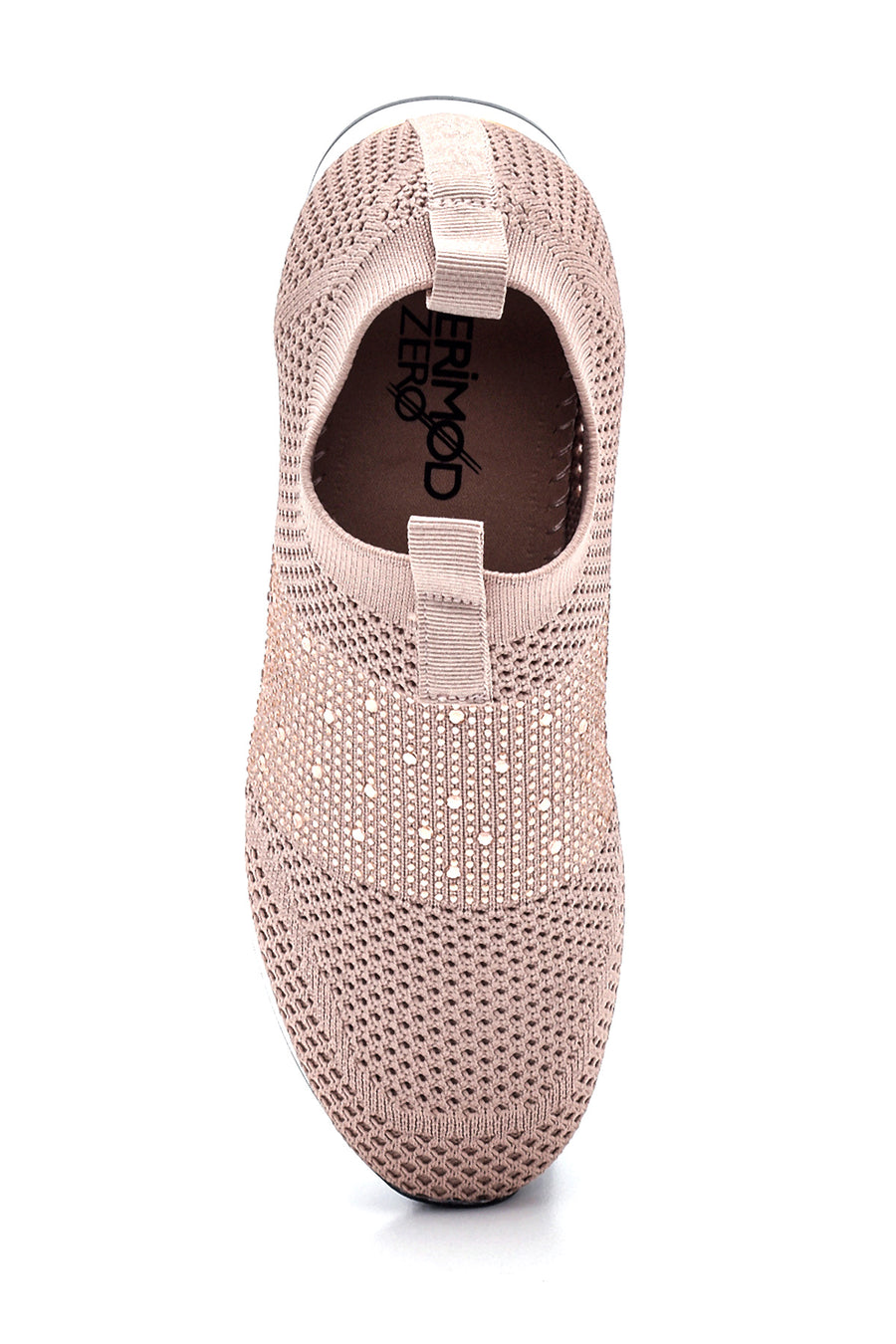 Kadın Pudra Taşlı Sneaker