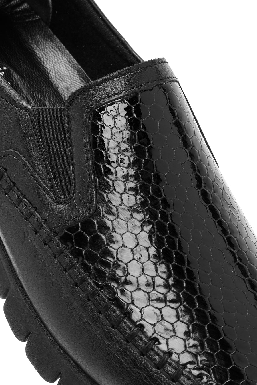 Women's Black Leather Comfort Shoes