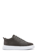 Men's Gray Lace-Up Suede Leather Sneaker | Derimod
