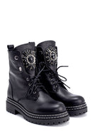 Women's Leather Stone Boots | Derimod