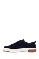 Erkek Lacivert Bağcıklı Süet Deri Sneaker | Derimod