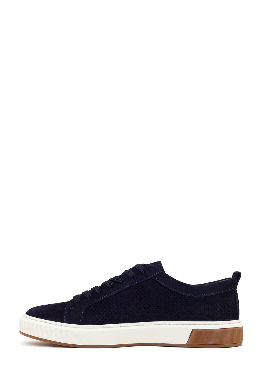Erkek Lacivert Bağcıklı Süet Deri Sneaker