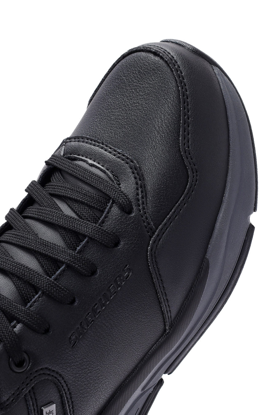 Skechers Men's Black Bengao Lace-Up Leather Sneakers
