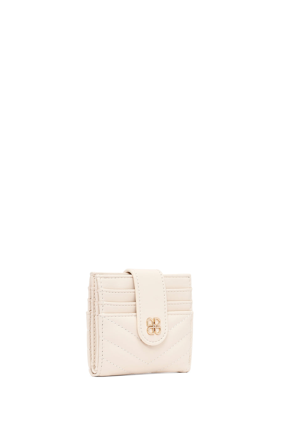 Woman Cream Quilted Card Holder