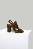 Women's Green Leather Sandals | Derimod