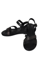 Women’s Black Ankle-Strap Leather Sandals | Derimod