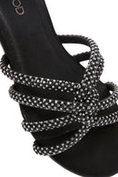 Women's Black Stone Slippers | Derimod