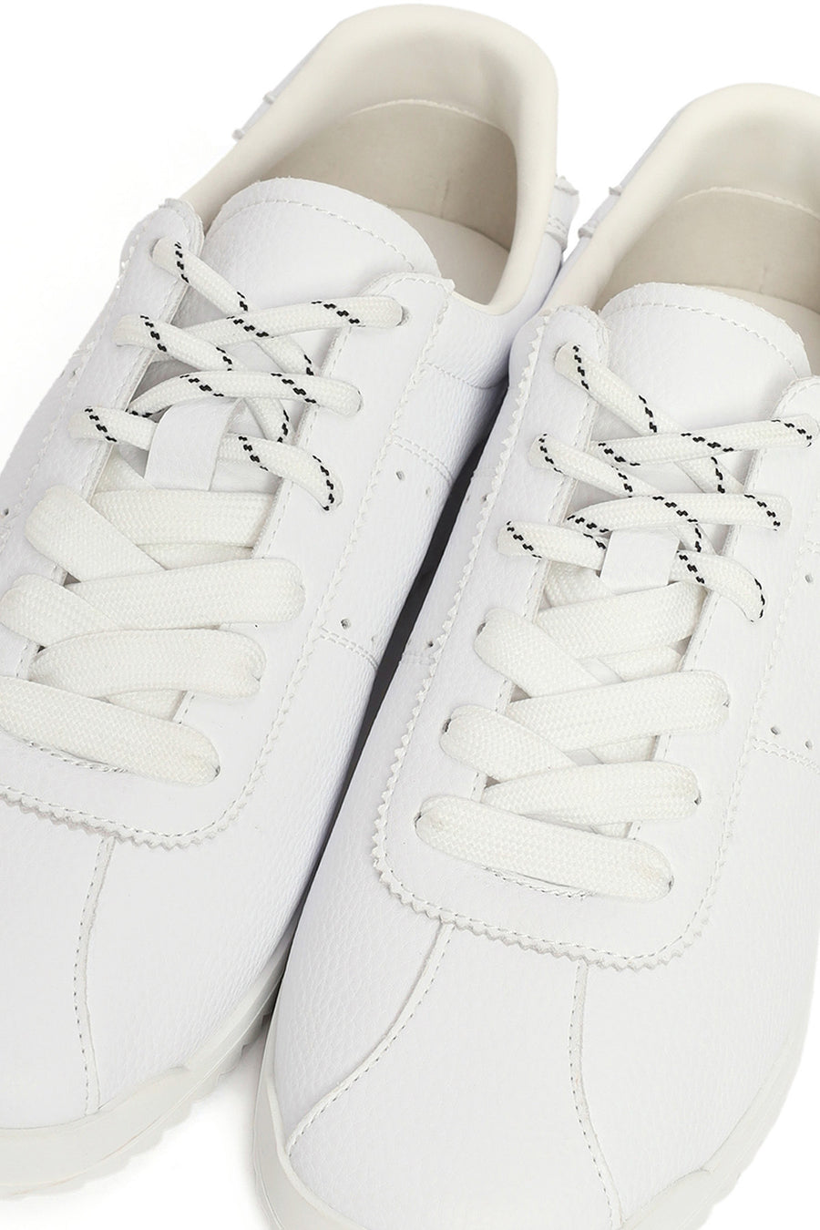 Women's White Lace-Up Leather Sneaker