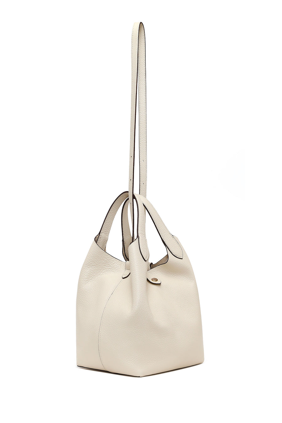 Woman Cream Casual Leather Shoulder Bag