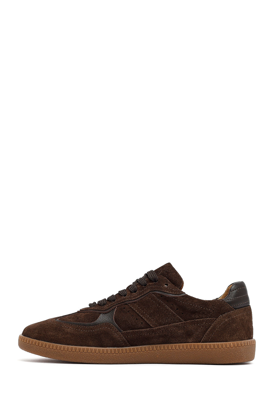 Woman Brown Lace-Up Suede Leather Sneaker