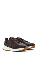 Men's Brown Lace-Up Thick-Soled Leather Casual Sneaker | Derimod