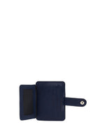 Men's Navy Leather Cardholder | Derimod