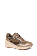 Woman Mink Lace-Up Wedge Sneaker | Derimod