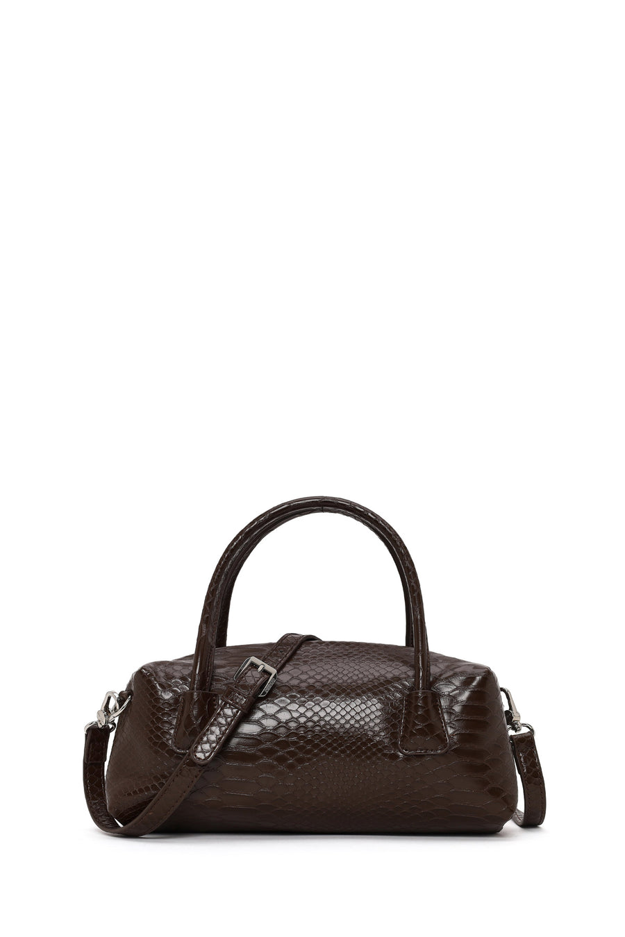 Woman Brown Long Strap Snake Print Shoulder Bag WB100054SY | Derimod